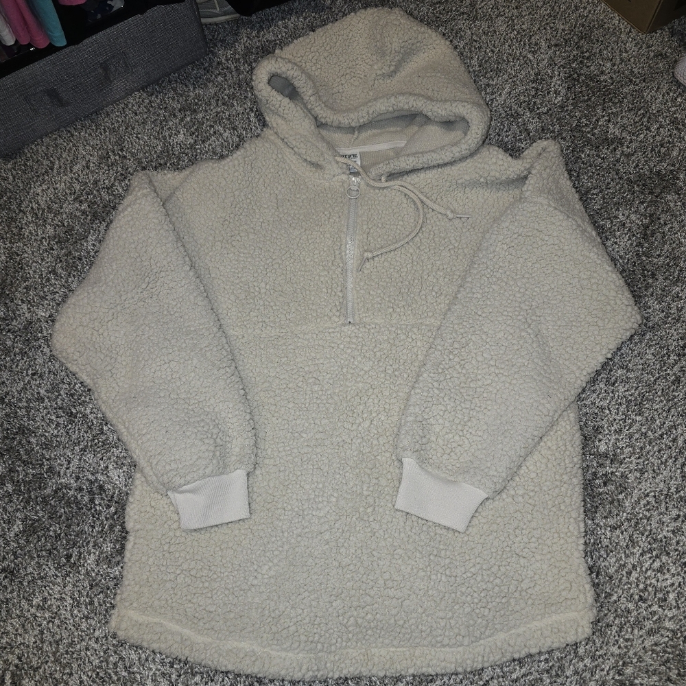 PINK Victoria's Secret Cream Sherpa Sweatshirt